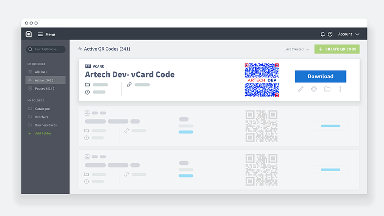 Rond het proces af door de QR-code voor vCard te downloaden en te integreren in het ontwerp van je afdrukmateriaal